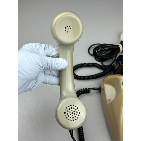 Vtg Ericsson PTT T65-TDK Dutch Beige Touch Tone Telephone w/ Microphone Handset - Picture 7 of 10